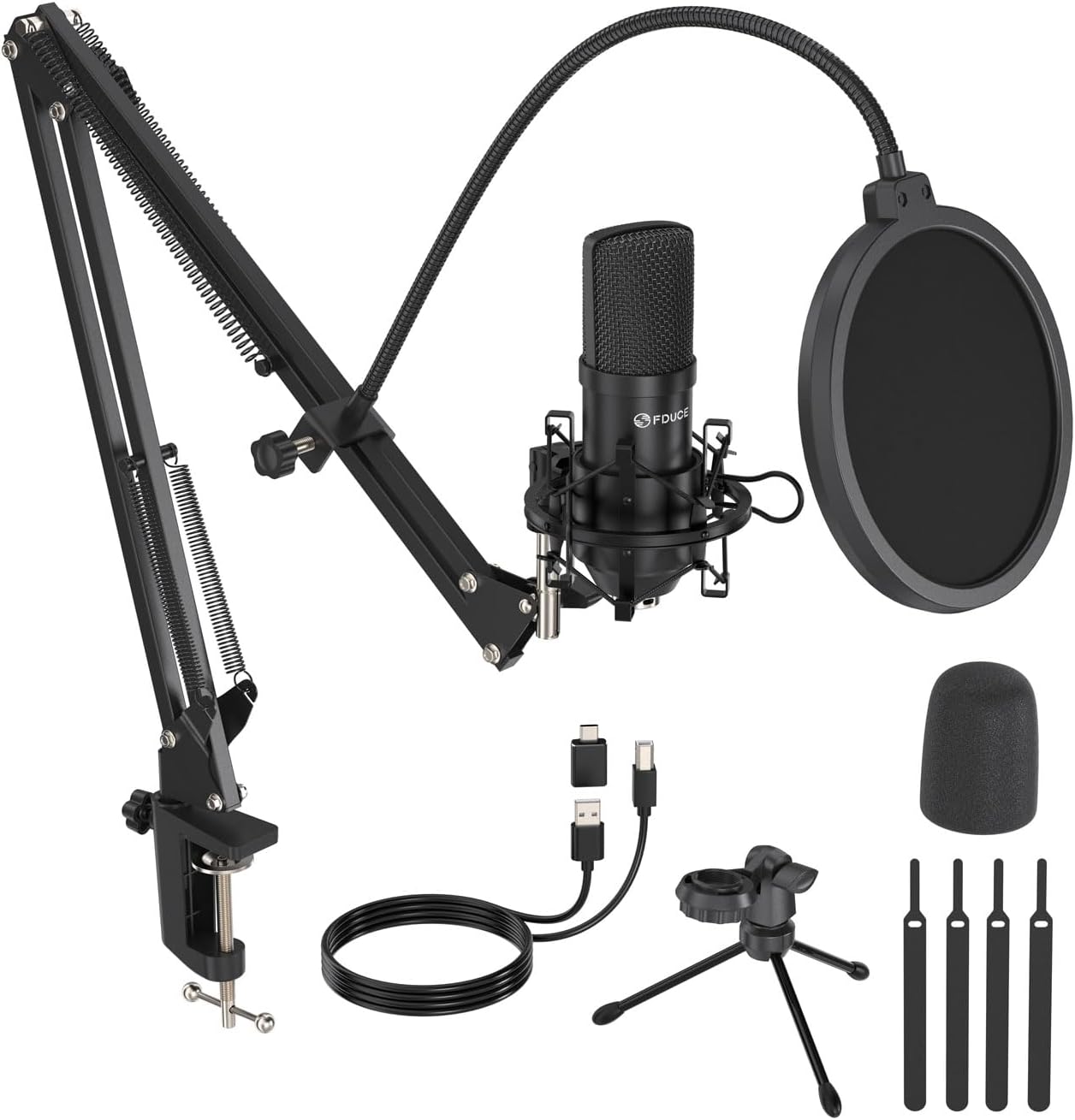 کیت میکروفون استودیویی USB FDUCE MC88 با شوک ماونت
